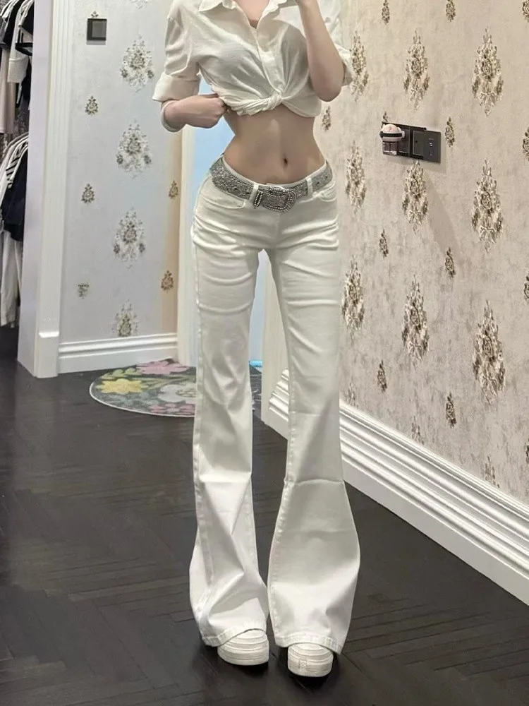 

High Waist Straight Leg Jeans Women's Slim Fit Stretchy Floor Length Trousers Casual Pure Color Autumn Season High Elasticity