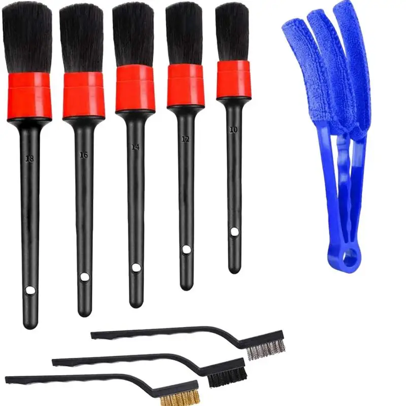 Car Cleaning Brush Kit Automotive Dust Detail Brushes For Car Interior Detailing Brush Set Dashboard Air Outlet  Soft Bristle