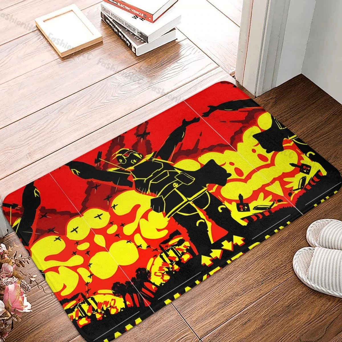 Helldivers II Games Bath Non-Slip Carpet Make It Rain Bedroom Mat Entrance Door Doormat Home Decoration Rug