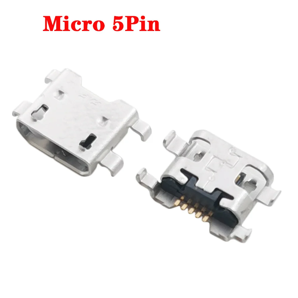 50Pcs Micro USB 5pin B Type Female Connector For Mobile Phone UAV Micro USB Jack Connector 5 pin Charging Socket