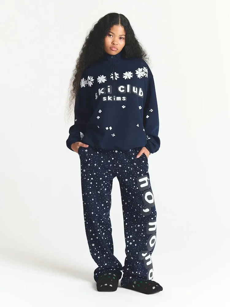 Tienda en línea Cactus Plant Flea Market X Pantalones de pierna recta de algodón para mujer Pantalones largos Street Sle Asimétrico