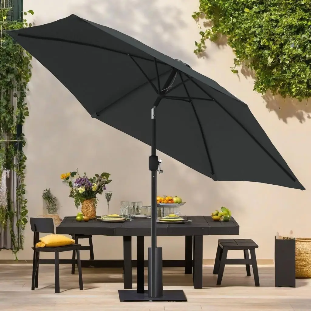 118cm Garden Parasol with Sturdy Metal Pole - Stylish Anthracite Sunshade Umbrella