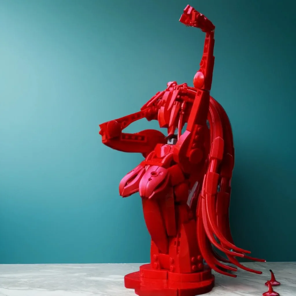 

411 шт. фонтан крови для девочек скульптура темное искусство на заказ MOC создание строительные блоки игрушки подарок