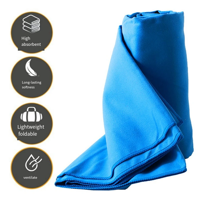 3 Size Pack Of Portable Microfiber Travel Towels Bag Fast Drying Towel Set Solid Color Double Sided Velvet Sports Towel