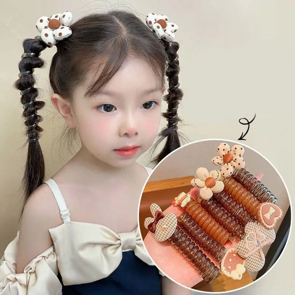 Bow Telephone Line Hair Ring Sweet Bowknot Flower Magic Hair Weaving Artifact Korean Style High Ponytail Holder Female/Girls