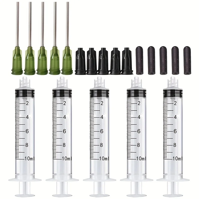 10ml 1set Dispensing Needle Tube Set - Multi-Purpose Syringe, Durable Material, With Needle Tube, Needle, Silicone