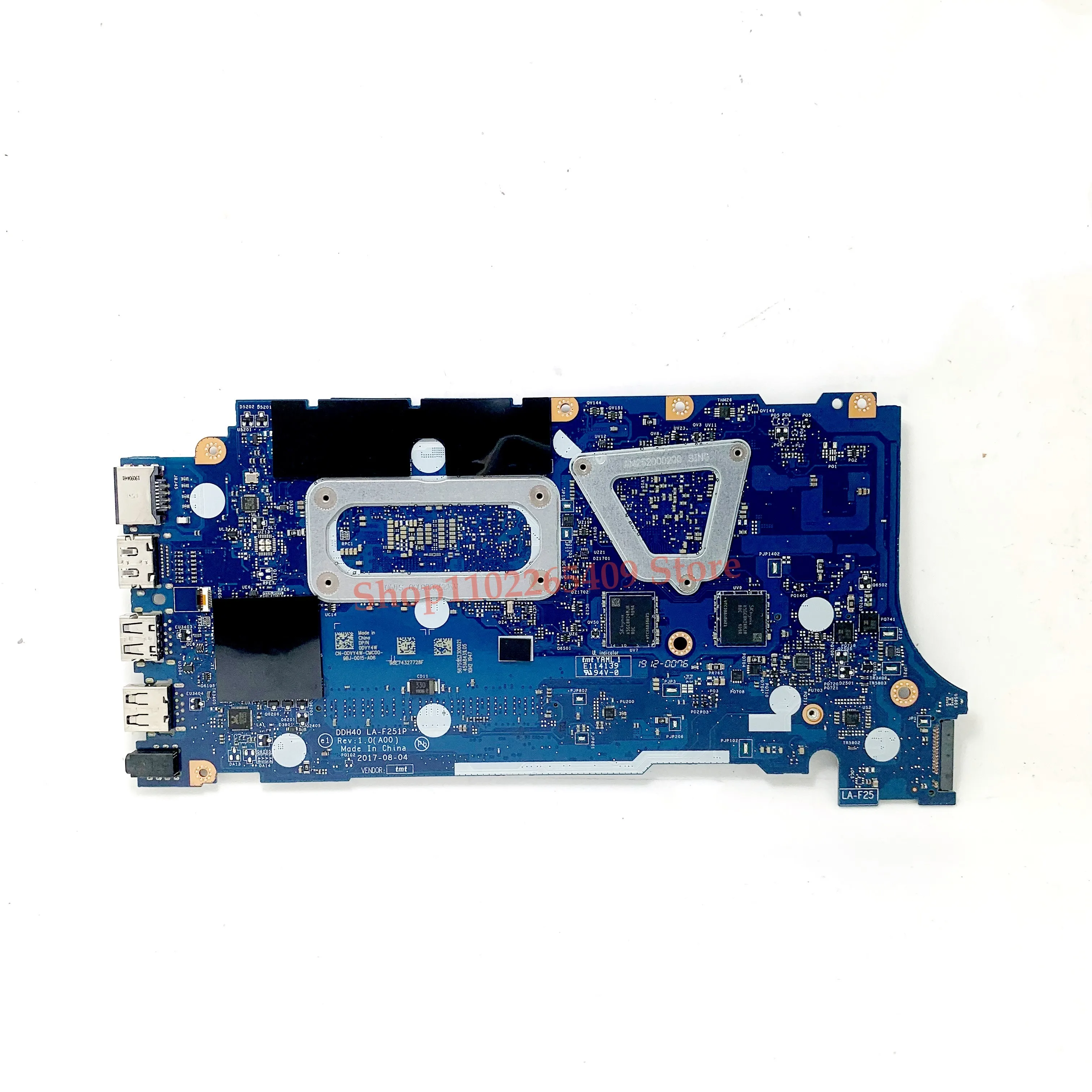 CN-0DVY4W 0DVY4W DVY4W Laptop Motherboard DDH40 LA-F251P For DELL 15 7472 7572 W/ SR3LB I5-8250U CPU N17S-G1-A1 MX150 100%Tested