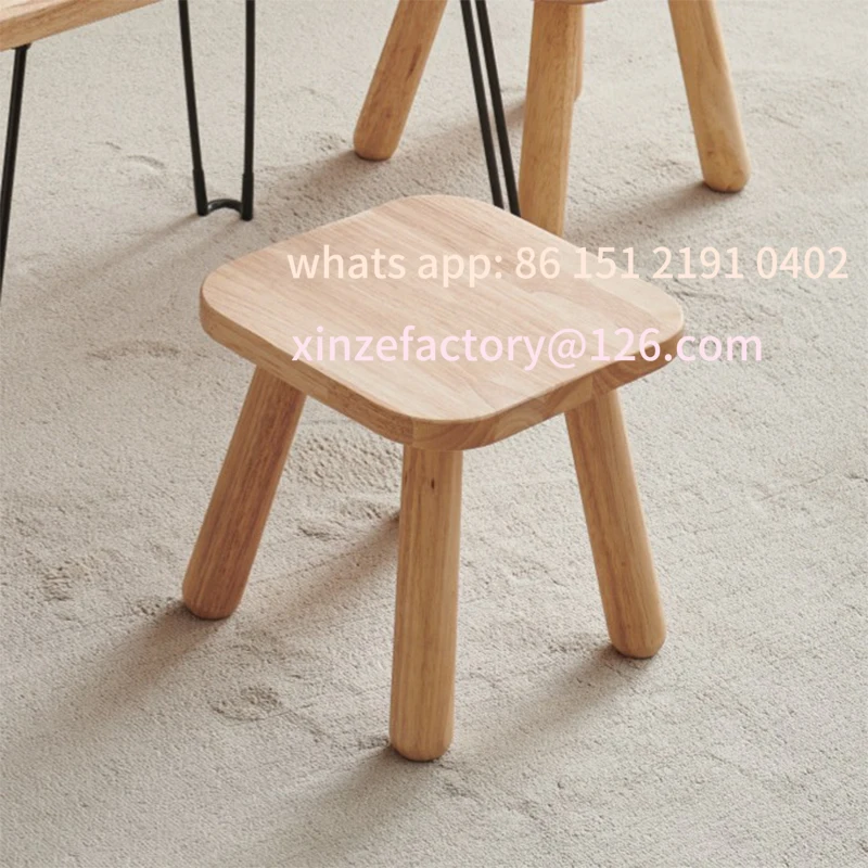 

Customizable All Solid Wood Shoe Changing Stool, Small Walnut Color Stool For Living Room, Entrance, Bathroom, Bedroom