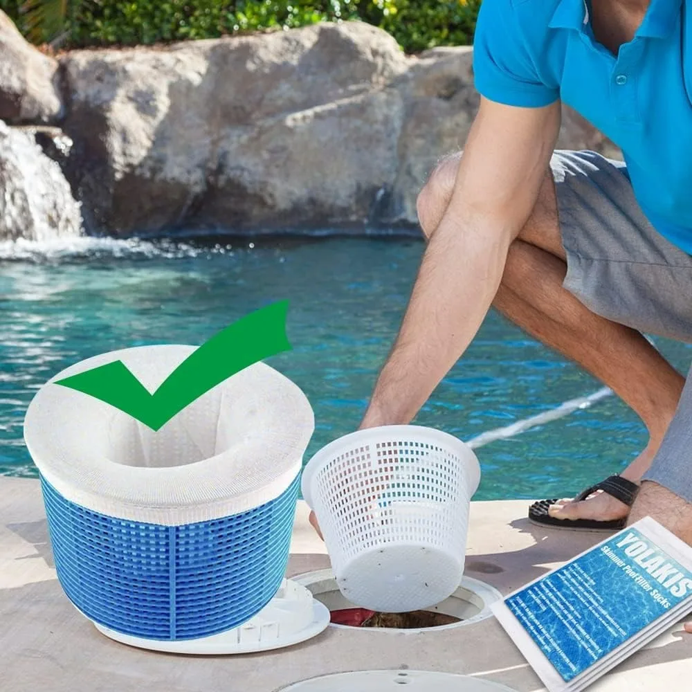 10/20/30PCS Cleaning Nylon Garbage Cover Dustproof and Fallen Leaf Garbage Collection Skim Filter Socks for Pool Cleaning Tools