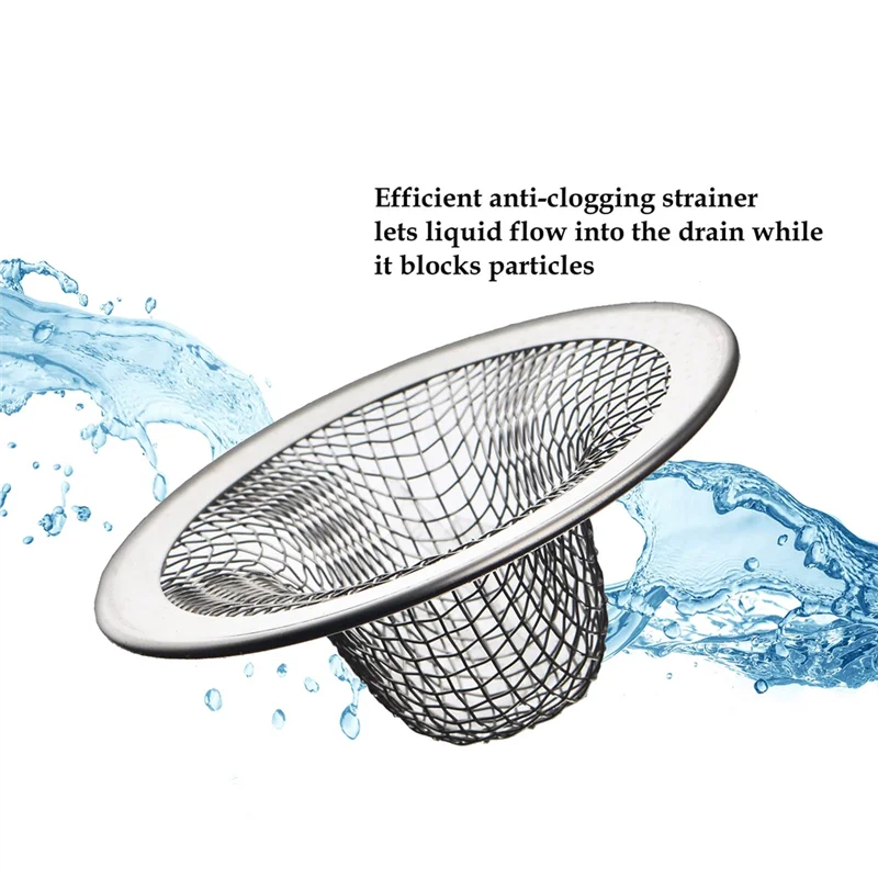 6 Pack - 2.125Inch Top / 1Inch Basket - Mesh Sink Drain Strainer Hair Catcher for Bathroom Sink, Utility, Slop, LaundryJAS