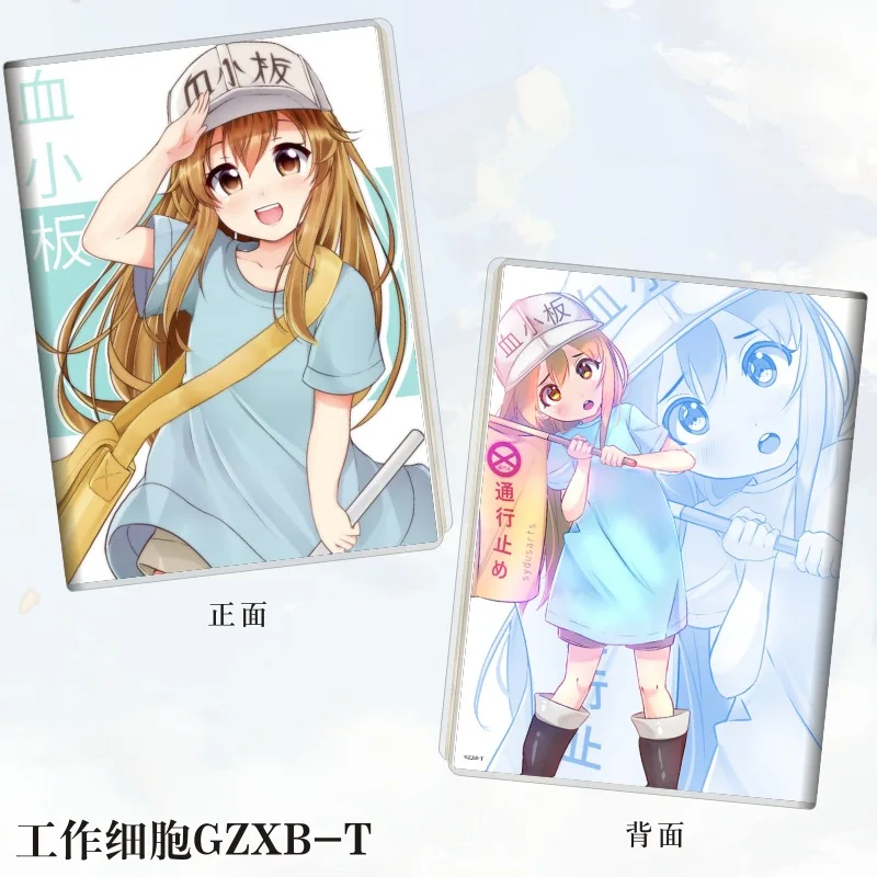 65PCS White Blood Cell Platelet Popular Animation Two-dimensional Peripheral Rubber Sleeve Notebook Student Stationery Gifts