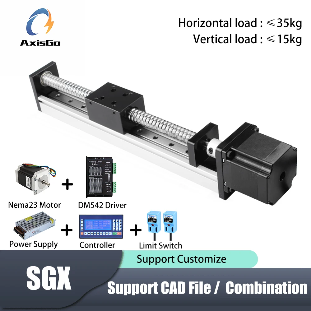 

SGX Single-Axis Ball Screw Linear Stage Module, Movable Electric Workbench with Linear Guide and Lead Screw