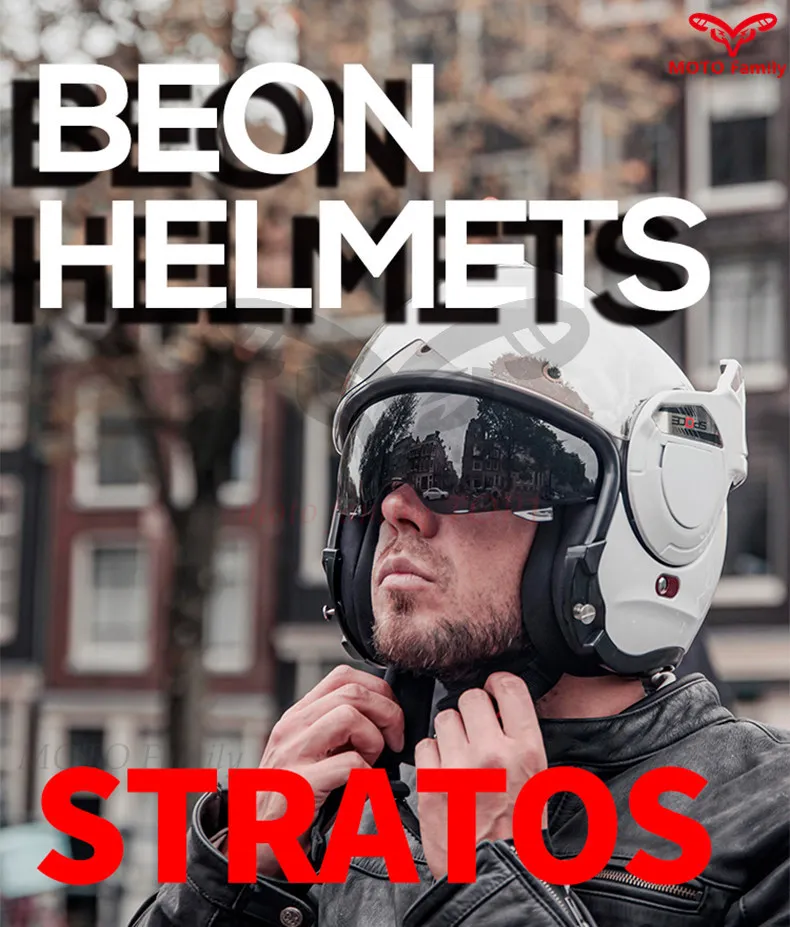 BEON motorcycle helmet men women retro motorcycle face-off helmet backflip locomotive racing helmet universal 4 seasons B707