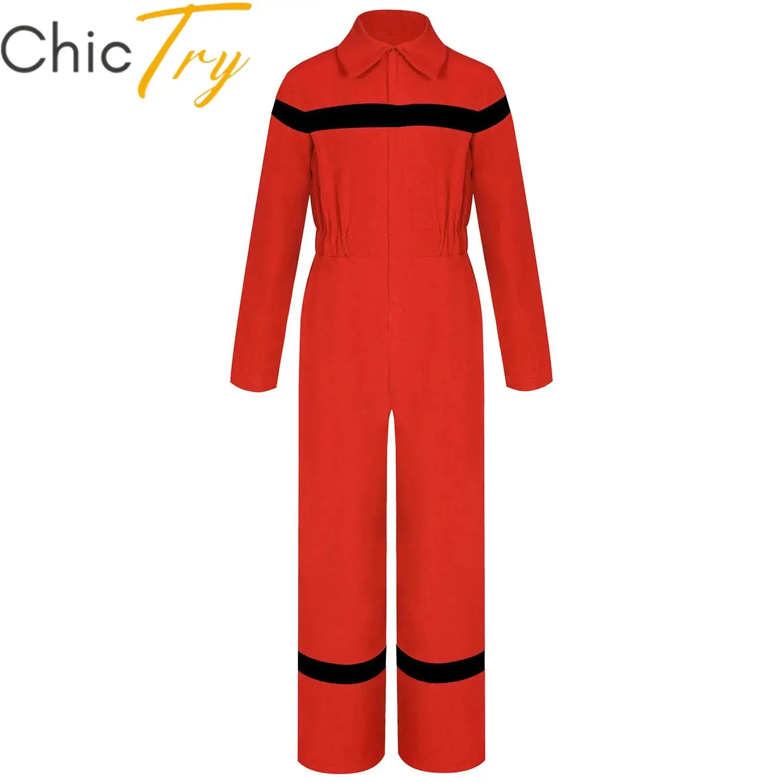 Kids Coveralls for Boys Girls Mechanic Costume Cosplay Romper Halloween Firefighter One Piece Fireman Work Uniform Overalls