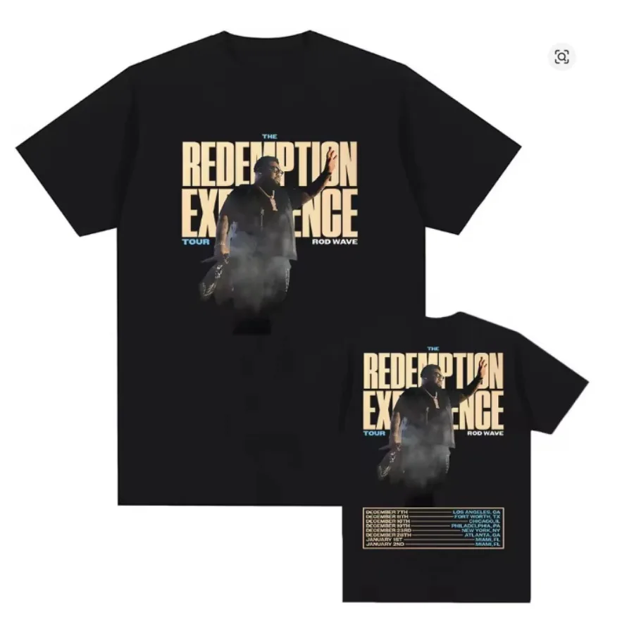 Rapper Rod Wave The Redemption Experience Tour T-shirt Men Women Hip Hop Fashion Short Sleeves Oversized T Shirts Harajuku Tops