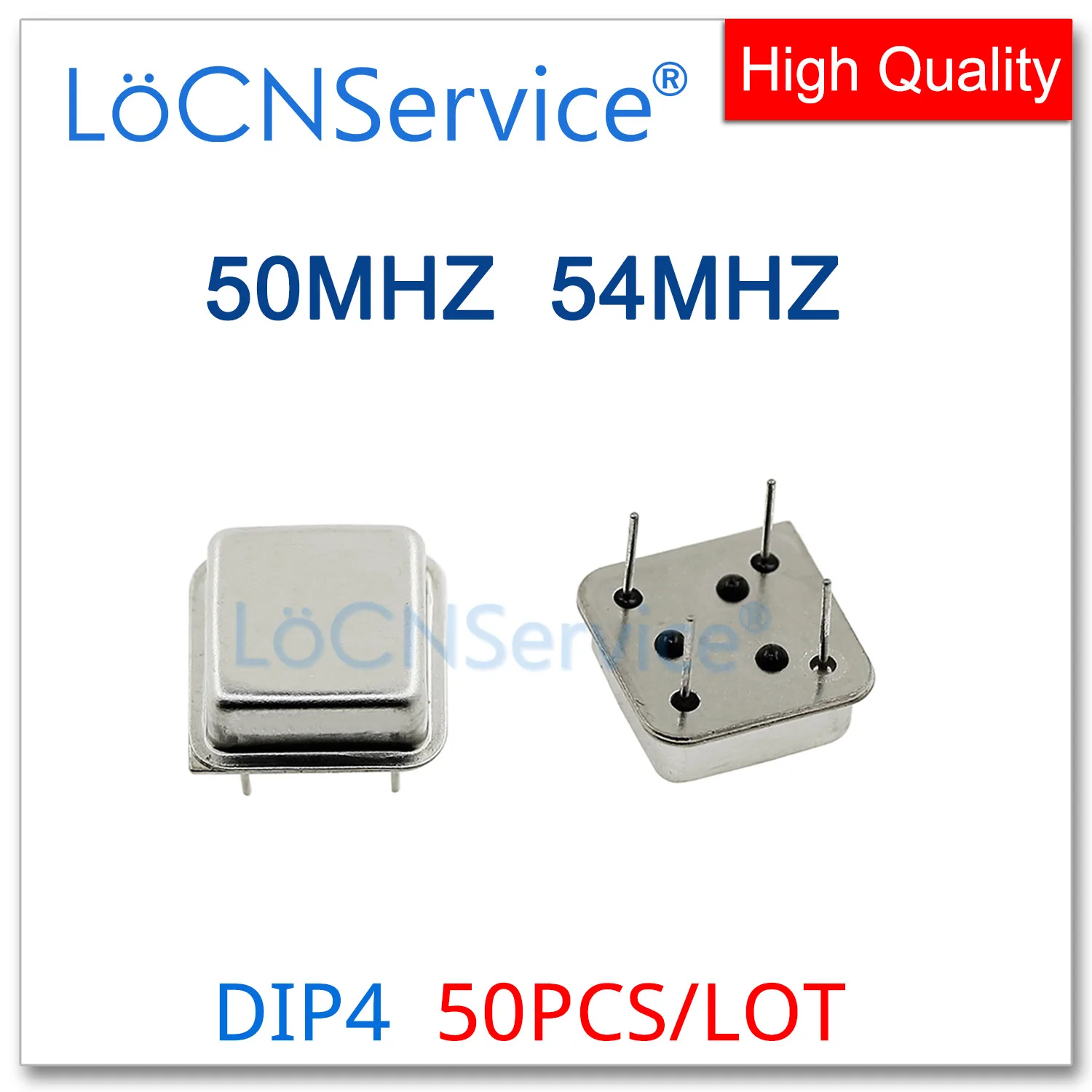 50PCS 50MHZ 54MHZ active crystal oscillator clock square half size DIP-4 OSC 50M 54M 50.000MHZ 50.0MHZ 54.000MHZ 54.0MHZ DIP