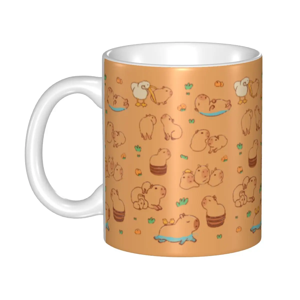 Custom Donut Worry Be Cappy Capybara Mugs Personalized Coffee Ceramic Mug Creative Gift