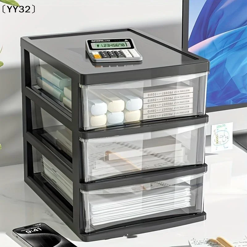 2/3/4/5 Layers Desktop Drawer Storage Box Plastic Stackable Cosmetic Organizing Box Multi-Layer Shelf〔YY32〕