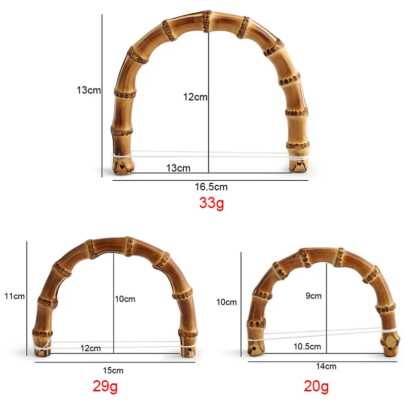 10.5 12 13 CM Classic Bamboo Bags Handles With Hook For Purse Frame Handbag Shoulder Strap Wooden Buckle DIY Making Accessories