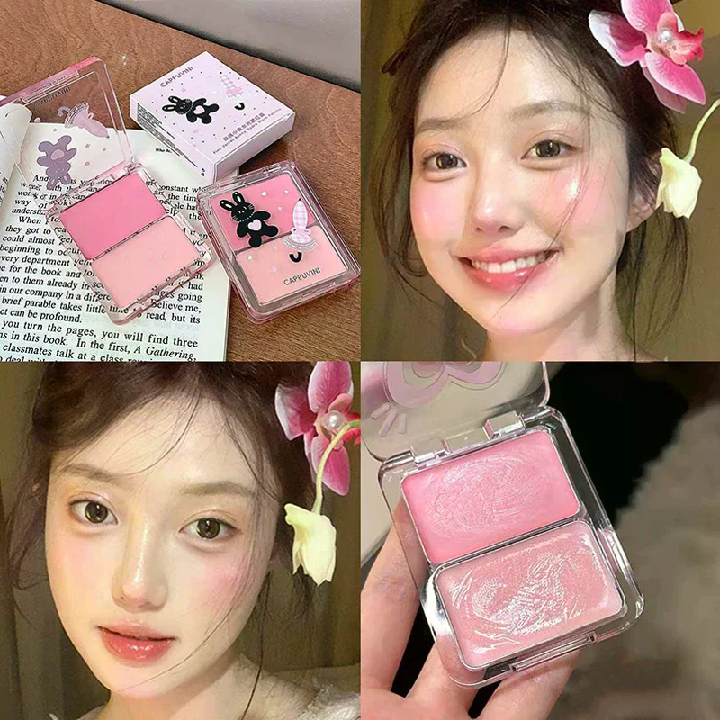 Cappuvini Water Shining Cheek Blush Highlighter Cream Hoogglans Glitter Rouge Natuurlijke Fleuren Gezicht Contouring Blush Make-up