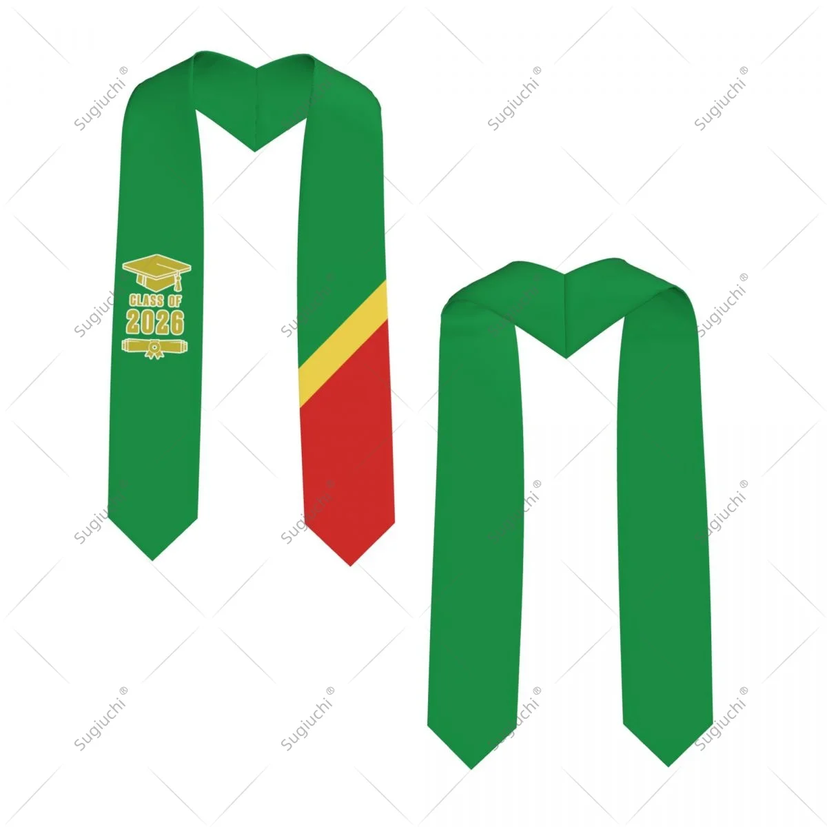 

Republic Of Congo Flag Class Of 2026 Graduation Stole Sash Scarf For International Students Proud Ceremony Adult Unisex