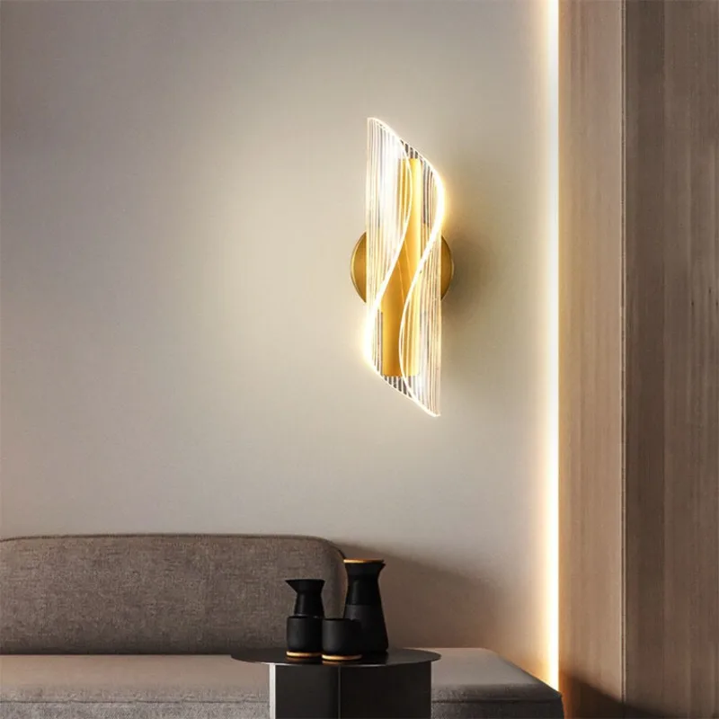 Cable Design Iron Acrylic Decorative Light Corridor Bedroom Headboard Light Emitting Diode Wall Light