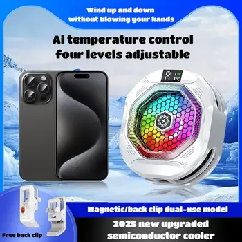 2025 NOVÝ TH12 Chladič mobilního telefonu Polovodičový chladicí ventilátor Chladič AI Inteligentní mrazák s digitálním displejem pro iPhone Android 10 nejlepší prodej mobilní chladič - №10