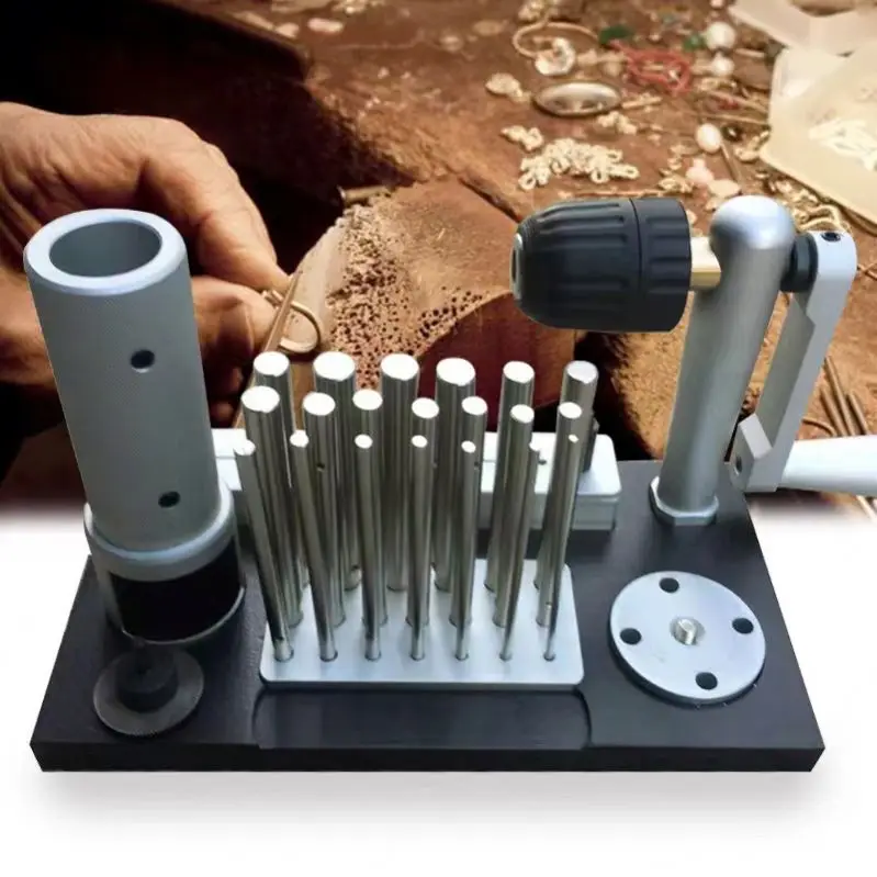 Cranked Manual Wire Winding Device Stainless Steel Wire Drawing Tool for Jewelry Collar  Small Tube Tightener