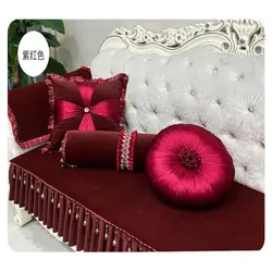 European Style Square Round Pillow Include Core Candy Waist Back Pillow Car Sofa Seat Cushion Bedroom Home Textile Decoration