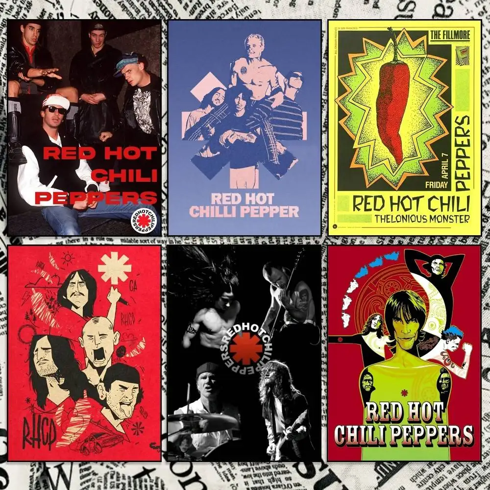 Red Hot RHCP Band C-Chili P-Peppers Poster High Quality Dorm Living Room Aesthetic Wall Decoration Painting Stickers Gift