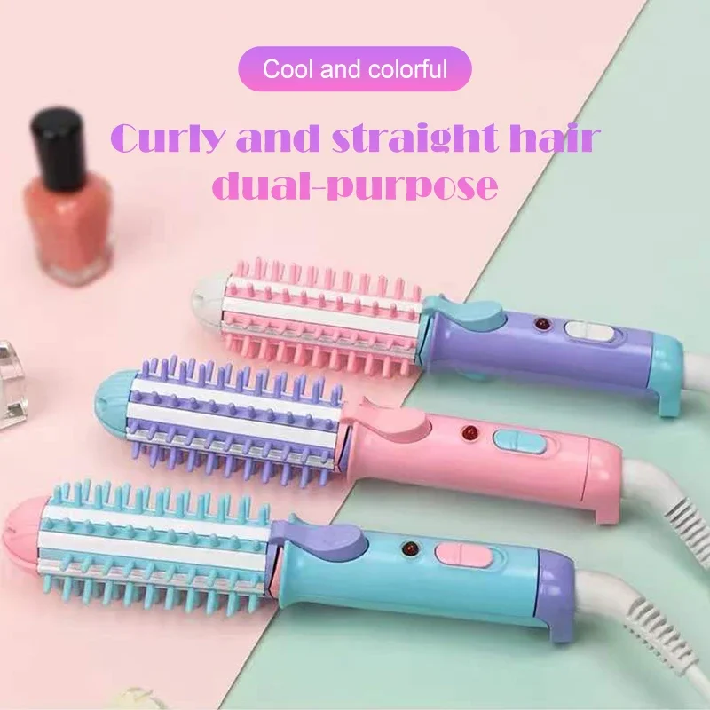 

Mini Curling Iron Dual-use Straight Clipboard Small Electric Clipboard Female Curling Straight Comb Portable Student Dormitory