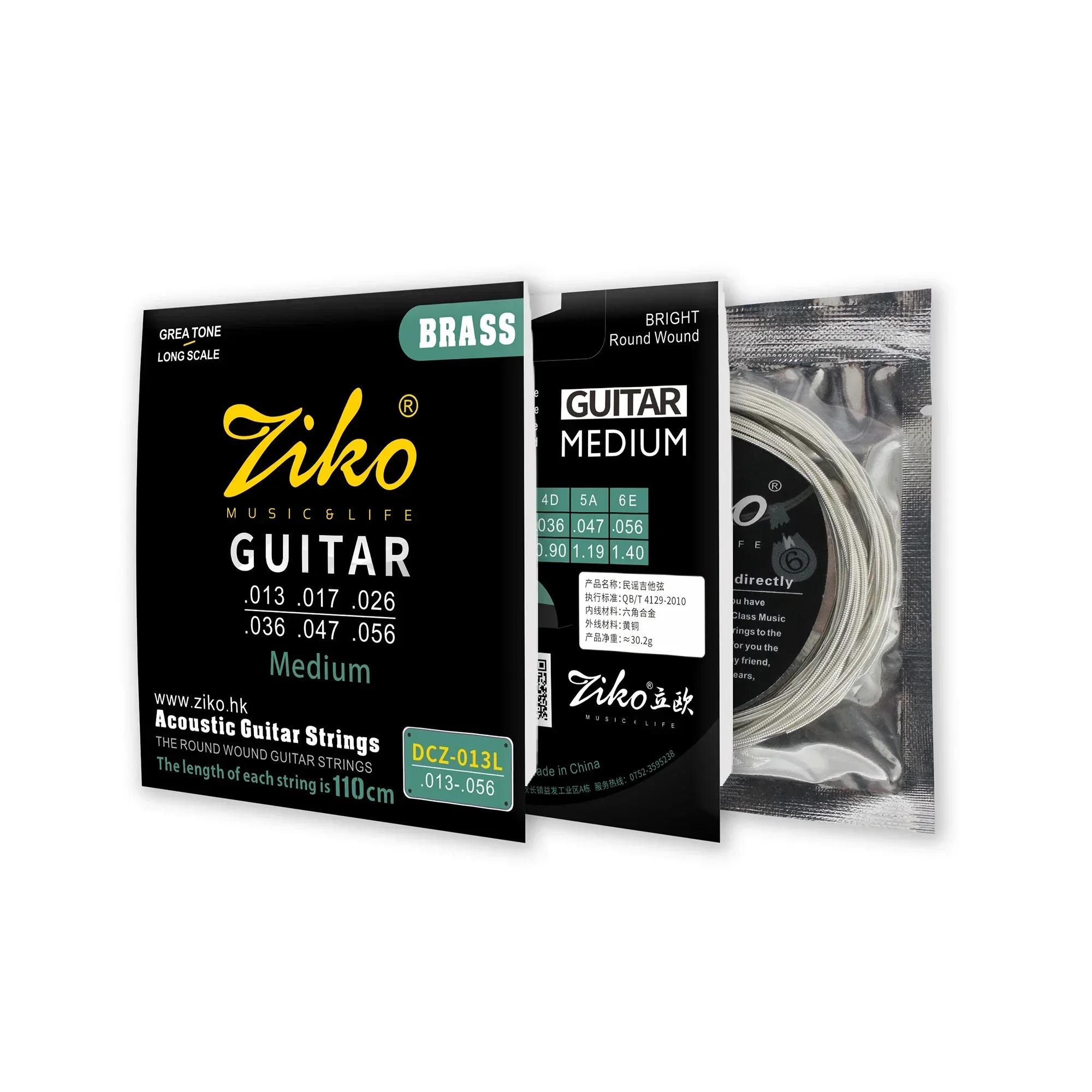 Cuerda de guitarra acústica ZIKO DCZ-013L, cuerda profesional de latón de alta calidad, accesorios para guitarra folclórica