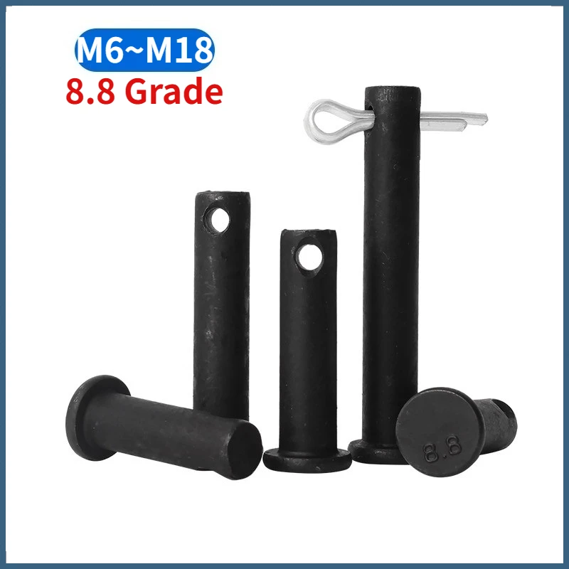 Beicai M6 - M18 Grade 8.8 Carbon Steel Axis Pin Flat Cylindrical Pin With Hole Dowel Shaft Cotter Plug Pin Positioning Pins