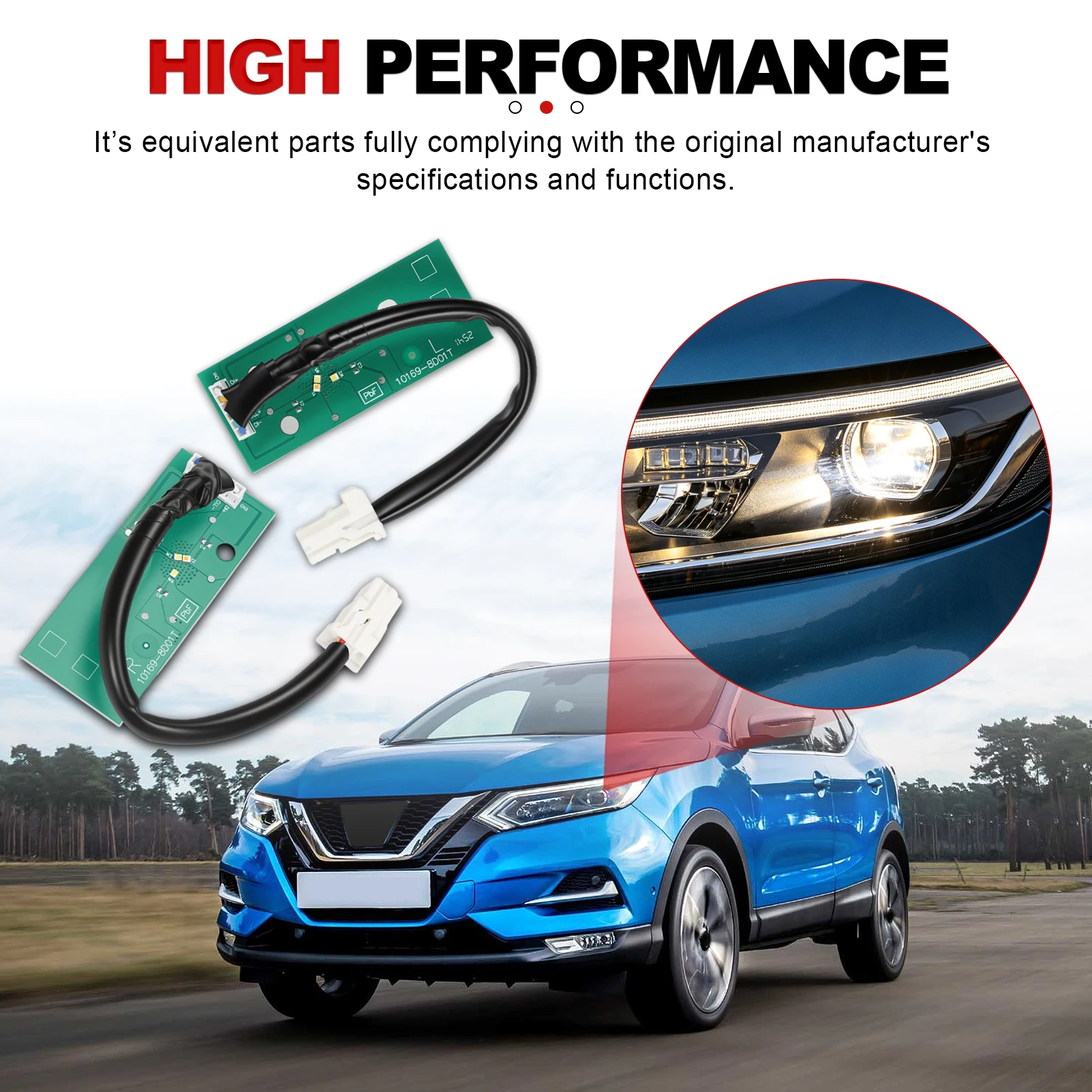 Links Rechts Vorderer Scheinwerfer DRL-Chip-Platine Tagfahrlicht FULL LED PCB-Platine für Nissan Qashqai J11 2017-2021 10169-8D01T