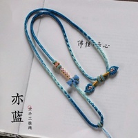 High-End Handmade Braided Rope Jadeite Jade Pendant Rope Beeswax Necklace Rope Gold Pendant Rope Thousand-Li Landscape Lanyard