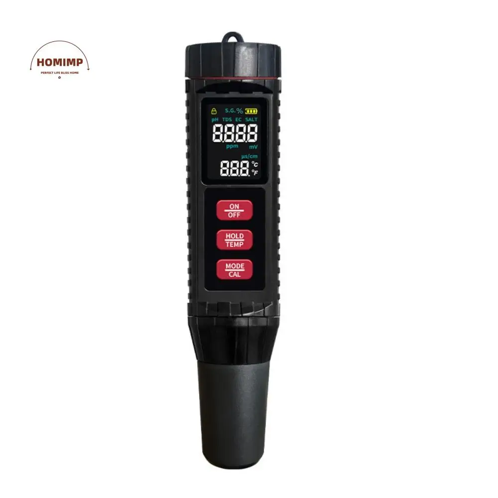 

LCD Digital Display Household Water Test Pen Multifunction High Accuracy Digital PH Meter Waterproof 7-in-1 PH Tester