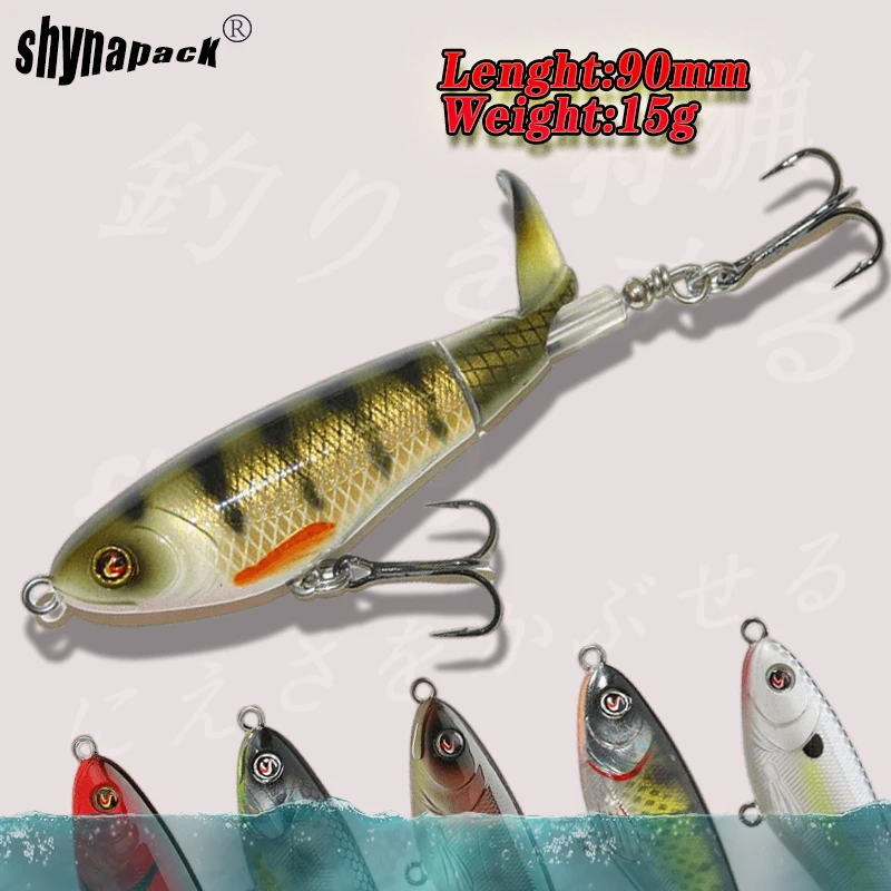 1Pcs Pesca With Propeller Topwater Fishing Lures 90mm 15g Artificial Bait Hard Plopper Soft Rotating Tail Fishing Tackle Geer