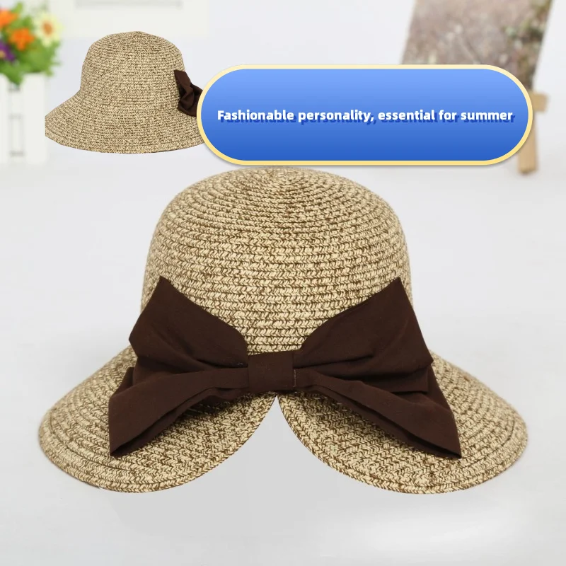 Summer New Bow Straw Hat Beach Vacation Fashionable and Comfortable