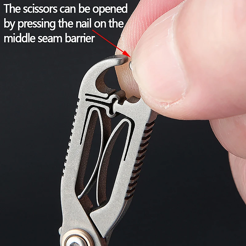 Mini Titanium Alloy Nose Hair Scissors, Portable EDC Tool, Lightweight, Small, Men's Sobrancelha Trimming, Hair Tool