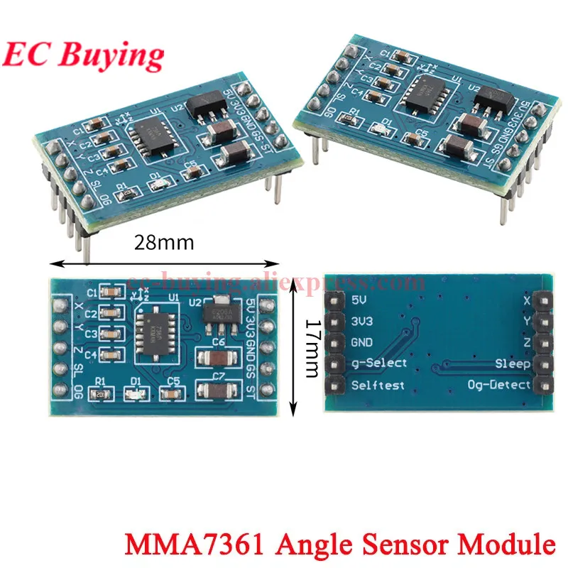 MMA7361 Angle Sensor Tilt Sensor Inclination Acceleration Module Replaces MMA7260 Analog Signal Output