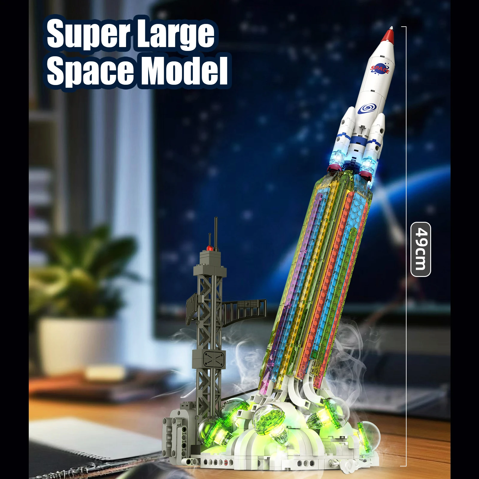 K96171 宇宙シリーズ航空宇宙スーパーロケットビルディングブロック、DIYおもちゃモデル組み立て、子供のギフトとホームデスクトップデコレーション