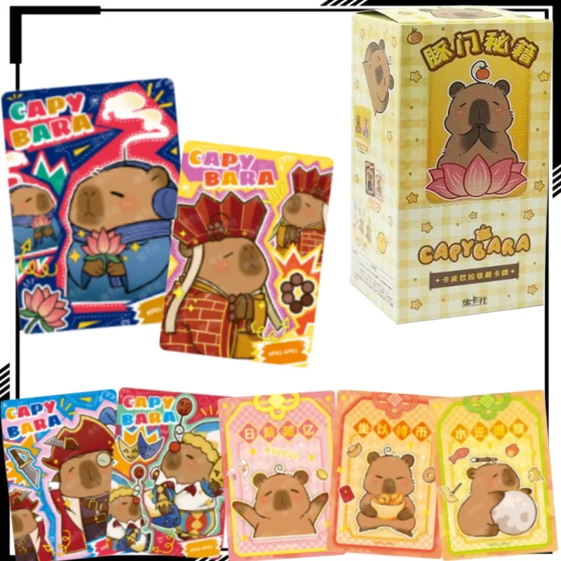 cartes-de-collection-capybara-cartes-capybara-de-dessin-anime-pig-gate-secret-marchandises-anime-cadeaux-de-fetes-jouets-tendance-collection-a-collectionner