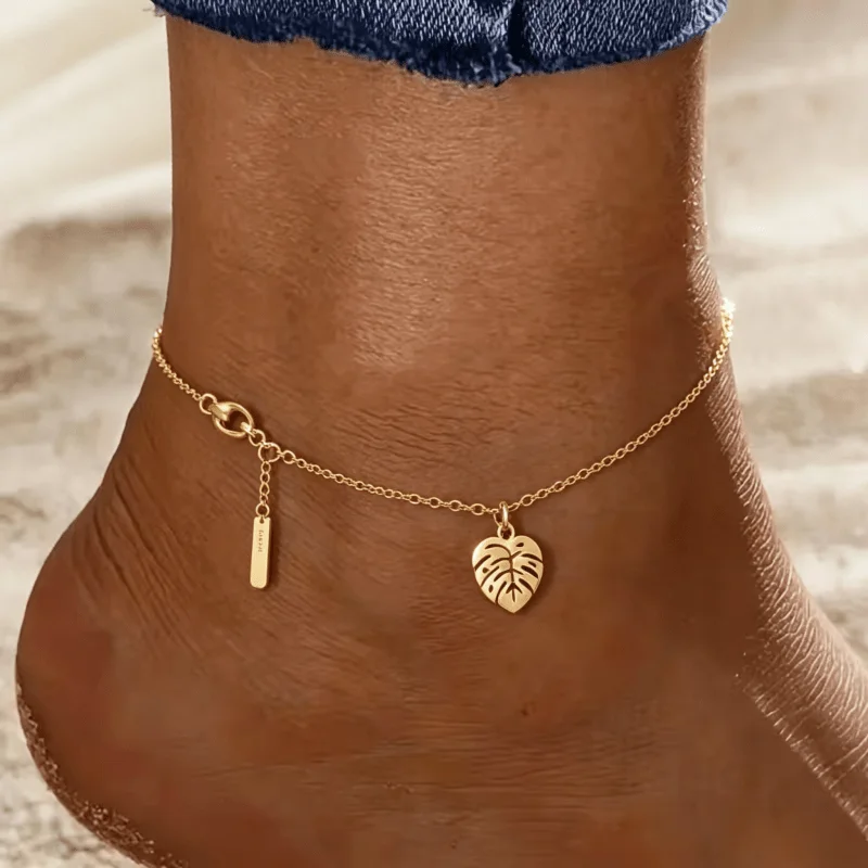 High-quality fashionable Golden anklet, anklet round snake clip bead chain, hypoallergenic, non-fading, fashion trend, a must fo