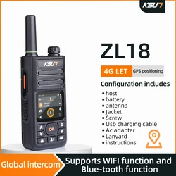 Walperforated Talkie Compatible Zello Andrea 4g Carte Sim WiFi Réseau Téléphone Portable Radio Longue Portée Professionnel Walperforé Talkie KSW-ZL18