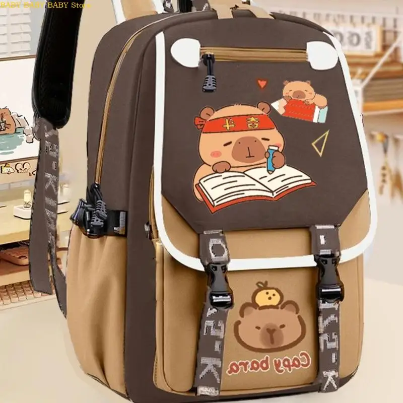 

School Backpack Laptop Backpack Lovely Capybaras Bookbags Travel Bag Daypack Work Commuters Back Pack Bookbags Gifts