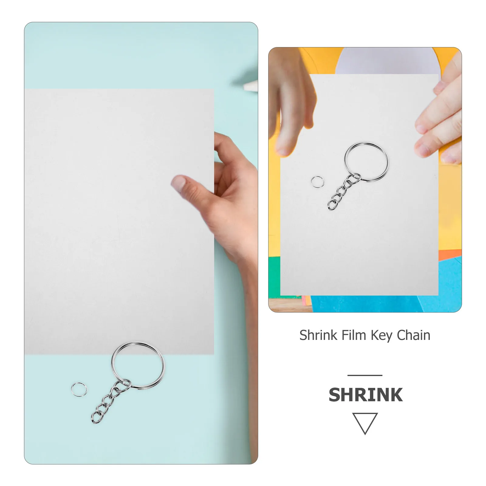 

1Set Heat Shrink Plastic Sheets Keychain DIY Craft Making Kit Bulk Quantity Easy Use Safe Children Creative Activity