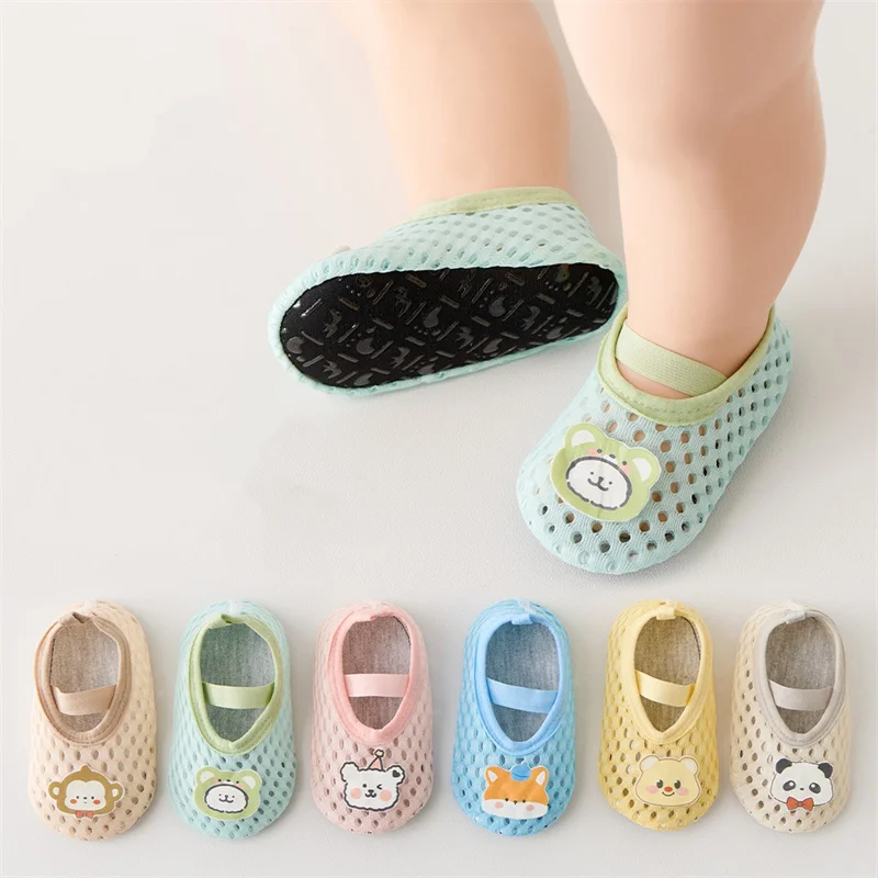 

Baby Floor Shoes Casual Toddler Soft Sole Sock First Walker Anti-slip Cartoon Home Floor Indoor Shoes For Girls Boys Summer Mesh