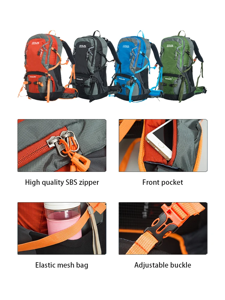 50l Kampeerrugzak Klimrugzak Grote Wandelopbergpakket Waterdicht Nylon Outdoor Bergbeklimmen Sport Schoudertassen