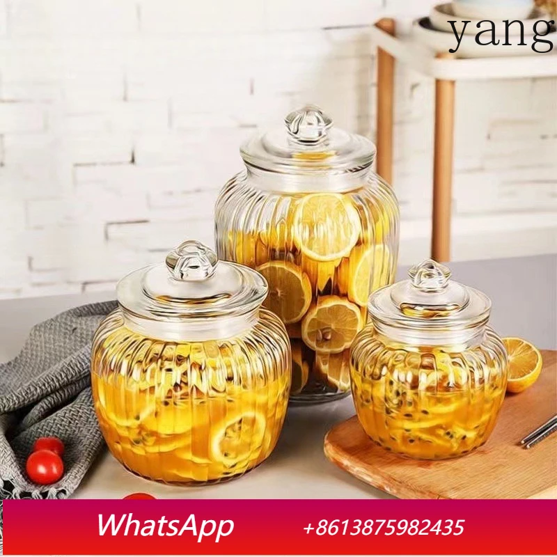 

LMM Thickened Glass Sealed Storage Jar Transparent Lid Household Pickling Jar