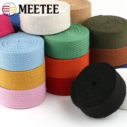 10M Meetee 20-50mm Cotton Webbing Tape 2mm Thick Polyester Canvas Ribbon for Sewing Bags Strap Garment Belt Band DIY Accessories